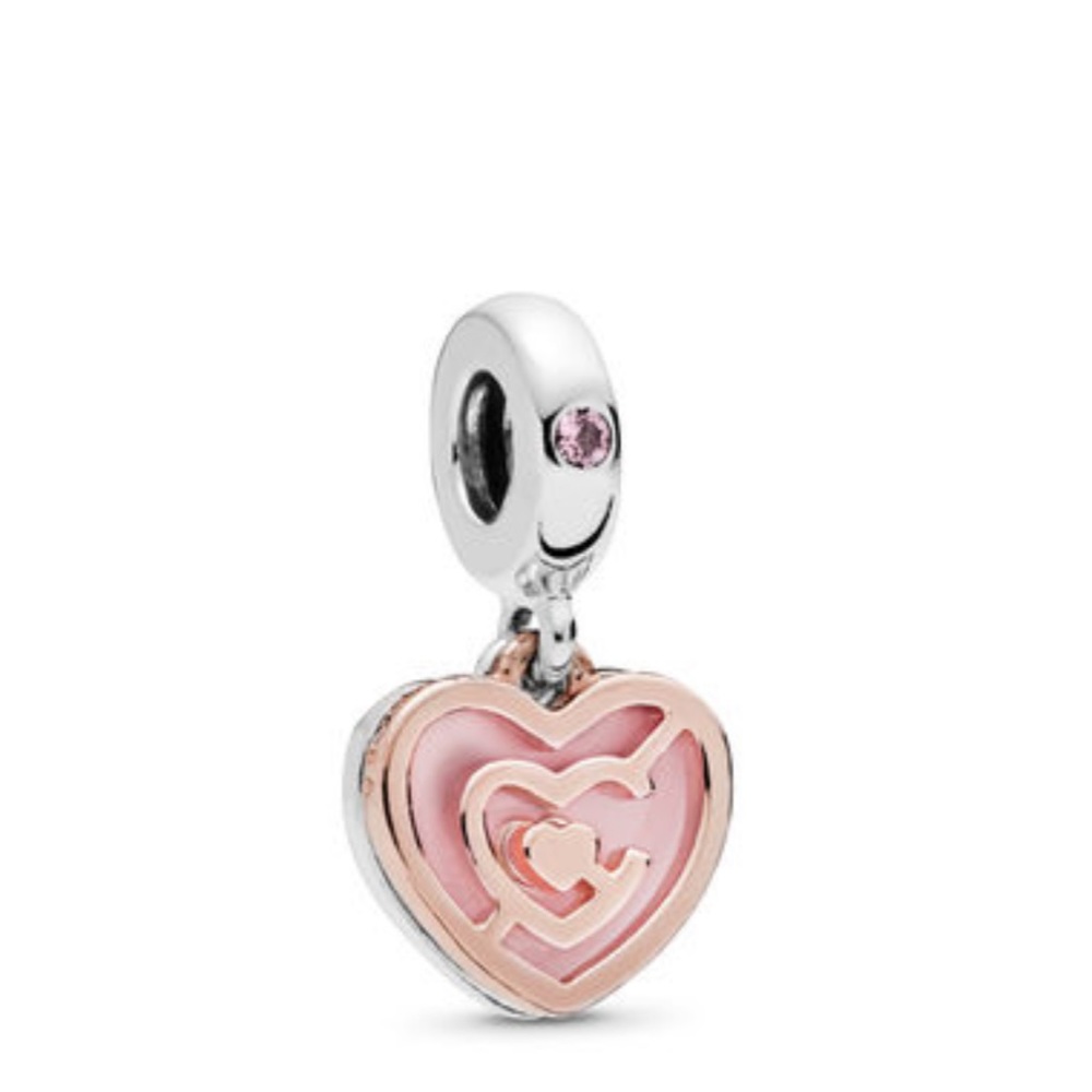 PANDORA ENAMEL PANDORA ROSE WITH STERLING SILVER